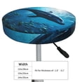 thumbnail image 7 of Picia Ocean Dolphin Fish School pattern Round Stool Covers Comfy Seat Covers Stretch Removable WashableChair Slipcover Round Bar Chair Cushion Cover-13 inch, 7 of 7