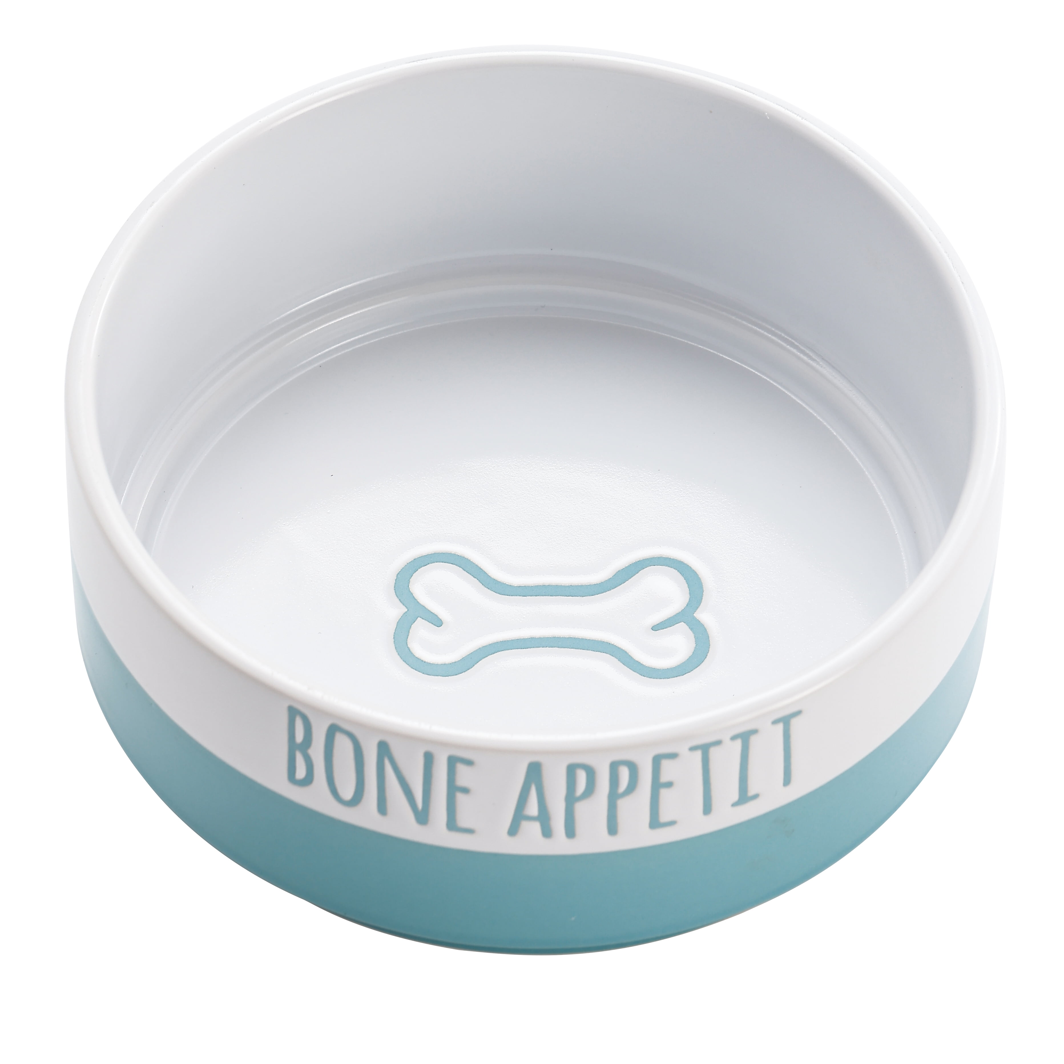 Bico Minimalistic BONE APPETIT Ceramic 76oz Pet Bowl, for Large Size Dog, Puppy, Cat, Kitten, Durable and Dishwasher Safe Stoneware