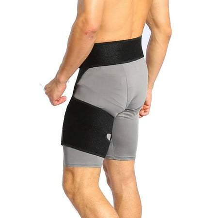 Walfront Groin Support Adjustable Neoprene Thigh Compression Wrap Hip Support Brace for Pulled Hamstring, Sciatica Nerve Pain , Muscle Strain Tendonitis Fits Men