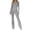 Gray, variant on Casual Sets for Women 2 Piece Cropped Zip up Hoodies with Pockets Flare Leggings Comfy Travel Solid Color Fall Fashion Outfits(Wine,L)
