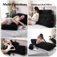 thumbnail image 4 of ShadeMart Black 39" L x 8" W x 20" H Wedge Headboard Pillows with 1 Head Roll Pillow Bed Wedge Pillow for Headboard Large Bolster for Bed Rest Reading Pillows Backrest Pillows, 4 of 6