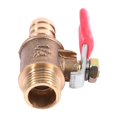 thumbnail image 2 of 10mm x 1/4" PT Male Thread Full Port Lever Handle Hose Barb Brass Ball Valve, 2 of 5