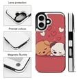 thumbnail image 3 of Compatible with iPhone 11 12 13 mini 14 15 16 Pro Max Plus Wallet Case with Card Holder, PU Leather Kickstand Card Slots Case ( Doggie Couple Valentines, iPhone 15), 3 of 7