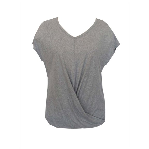 Tangerine Womens Size Small Twisted Front Top, Heather Grey