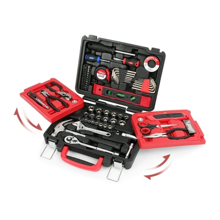 Purpose Hand Tool - Hyper Tough 102-Piece All Purpose Tool Set with Foldout Case