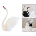 thumbnail image 3 of Figura de cisne, figura de resina, estatua de animal, escultura para el hogar, la oficina, el escritorio, el coche, la tarta. Blanco 38x108cm, 3 of 9