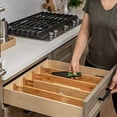 SPRING PARK Drawer Dividers Bamboo Kitchen Organizers Spring Loaded