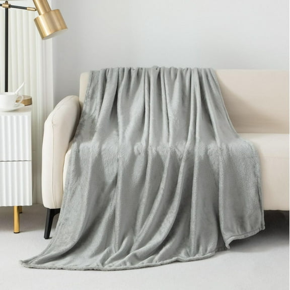 Couverture en peluche Mainstays gris
