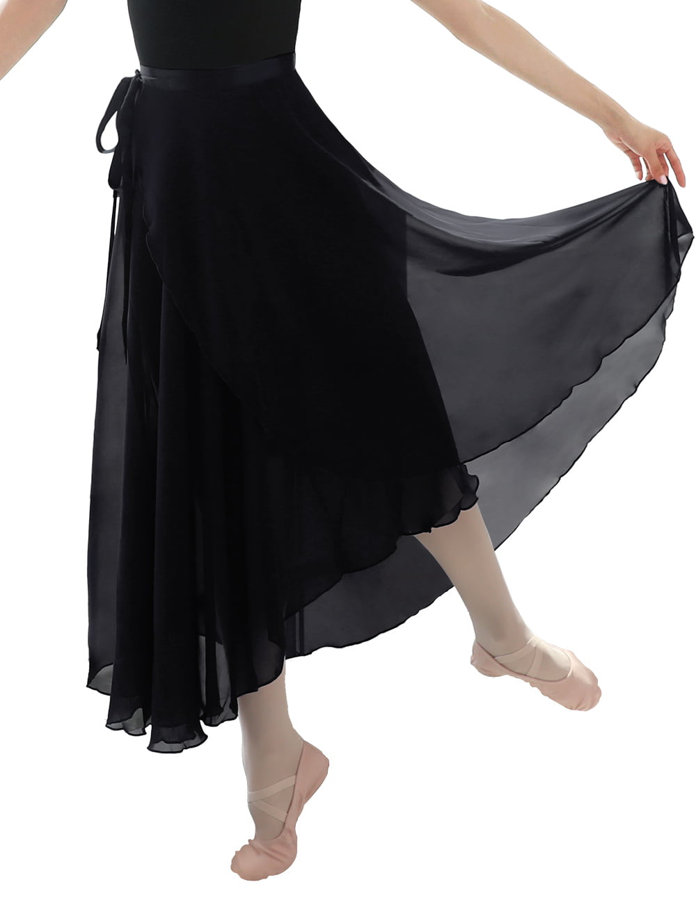 NEW Romantic Tulle Chiffon 3 Layer Ballet Ballroom Black Skirtw/Trunks Ad/Child 