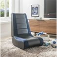 thumbnail image 2 of Rockme Floor Chairs Black And Blue Leather For Kids Teens Adults Boys Or Girls, 2 of 7