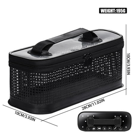 Fankenuo Fishing Tackle Storage Mesh Bag Plastic Portable Lure Handbag Large Capacity B 10*28cm