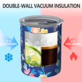 thumbnail image 2 of 12oz Coffee Tumblers Pioneer Flower Floral Print Pattern Stainless Steel Vacuum Insulated Travel Tumbler Coffee Cups Mug with Lid and Straw with Cleaning Brush for Cold & Hot Drinks, 2 of 5