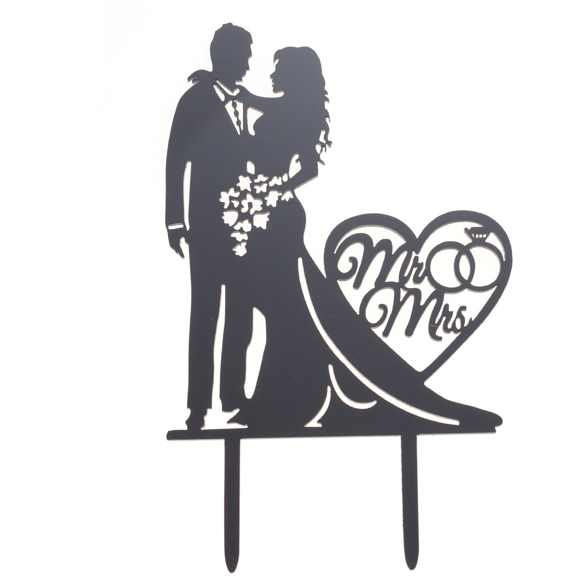 Romantic Acrylic Mr &Mrs Bride and Groom Love Birds Wedding Cake Topper Party 