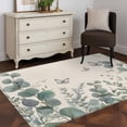 thumbnail image 3 of Spring Gray Butterfly Area Rugs 4x6 ft Eucalyptus Leaf Linen Texture Washable Rug Non Slip Indoor Carpet Absorbent Floor Mat for Living Room Bedroom Dining Room, 3 of 9