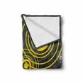 thumbnail image 2 of Grey and Yellow Soft Flannel Fleece Blanket, Music Street Design Inspired Geometrical Inner Circles Image, Cozy Plush for Indoor and Outdoor Use, 50" x 60", Charcoal Grey and Black, by Ambesonne, 2 of 6