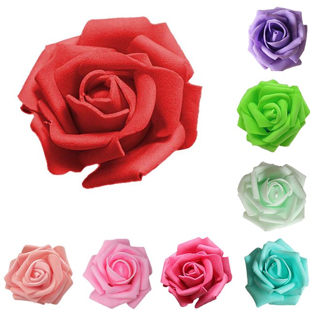 facefd 50pcs Artificial Bionic Flowers PE Foam artificial foam roses Fake Lifelike Roses Wedding Egagement Decorations