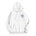thumbnail image 4 of White Essentials Hoodie, Polyester Oversized Hoodies for Women, Letter Graphic Print Hoodies for Women New York Oversized Long Sleeve Casual Drawstring Fall Pullover Sweatshirt Tops S, 4 of 5