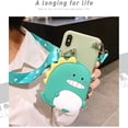 thumbnail image 4 of Wallet Case for iPhone 14 Pro Case Cute iPhone Case with Strap Lanyard Kawaii Phone Cases Funny Soft Silicone Shockproof Protective Cover iPhone 14 Pro Case for Women Girls (Dinosaur Green), 4 of 13