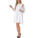 thumbnail image 2 of Conjunto de vestido de encaje floral con lentejuelas para mujer INSPIRE CHIC con cubierta de gasa de 2 piezas XL blanco, 2 of 5
