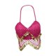 thumbnail image 5 of Top corto con lentejuelas y brillantes para danza del vientre, camisetas sin mangas, ropa de baile, sujetadores con purpurina Rosa roja, 5 of 9