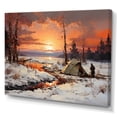 thumbnail image 2 of Designart "Whisper of Winter Camping II" Winter Landscape Canvas Wall Art, 2 of 5