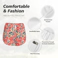thumbnail image 4 of Balery Small Coral Red Flowers Pantalones cortos deportivos para mujer con forro y dos bolsillos, elásticos, para entrenamiento, gimnasio, yoga-Large, 4 of 7