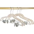 thumbnail image 2 of Perchas para pantalones con clips, paquete de 10, perchas de terciopelo blanco marfil y negro, antideslizantes, ahorran espacio para pantalones, faldas, abrigos y vestidos, 2 of 5