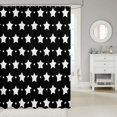 thumbnail image 2 of Manfei Sparkle Stars Printed Shower Curtain 72Wx72L,Kawaii Polka Dot Bathroom Curtain,Black White, 2 of 5
