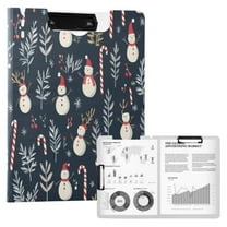 FORMRS A4 Clipboard Folder with Pen Holder Horizontal Foldable School Office Binder, Jolly Snowman