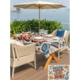 thumbnail image 6 of 54x80 Inch Outdoor Tablecloth with Umbrella Hole Zipper Rectangle Orange Blue Words Rectangular Tablecloths Outside Waterproof Funny Words Cartoon Luck Patio Table Cloth Cover for Picnic Party, 6 of 8