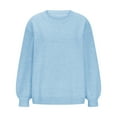 thumbnail image 5 of Htigea Women's Sweater Pullover Casual Crewneck Long Sleeve Tops Fall Winter Knit Jumper Light Blue S, 5 of 6