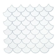 Simplify Peel & Stick Wall Tile 4 Pack in Scallop White Epoxi