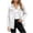 White, variant on Tqcoqu Women's Solid Long Sleeve Denim Jacket,Lapel Button Down Ripped Distressed Shacket with Chest Pockets