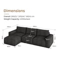 thumbnail image 2 of Neche 114" Cloud Sofa for Living Room, L-Shaped Deep Seat Modular Boneless Couch, No Assembly Required,Black, 2 of 6