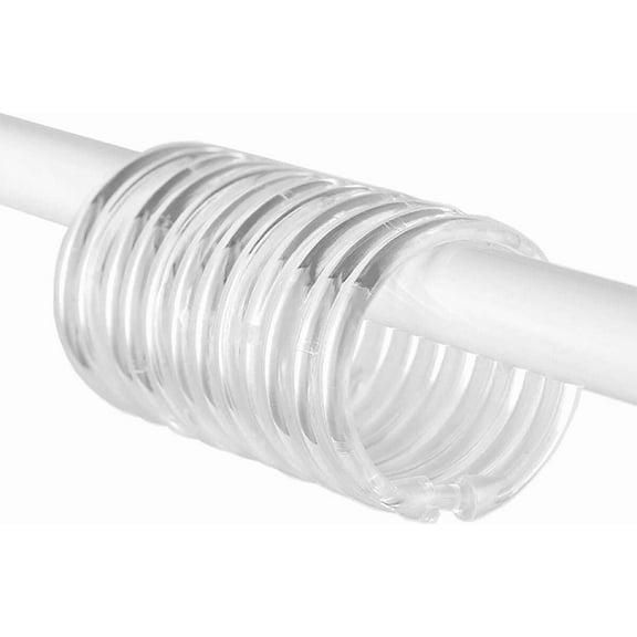 12 PCS Clear Plastic Shower Curtain Rings, Easy Snap Closure Shower Curtain Hooks