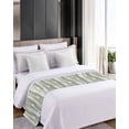 thumbnail image 4 of Bed Runner Scarf Queen Size, Sage Green Stain Bed Runners & Scarves for Foot of Beds, Modern Abstract Grey Striped Art Decorative Bedding Runner Scarf for Hotel Home Bedroom 83 x20 Inch, 4 of 6
