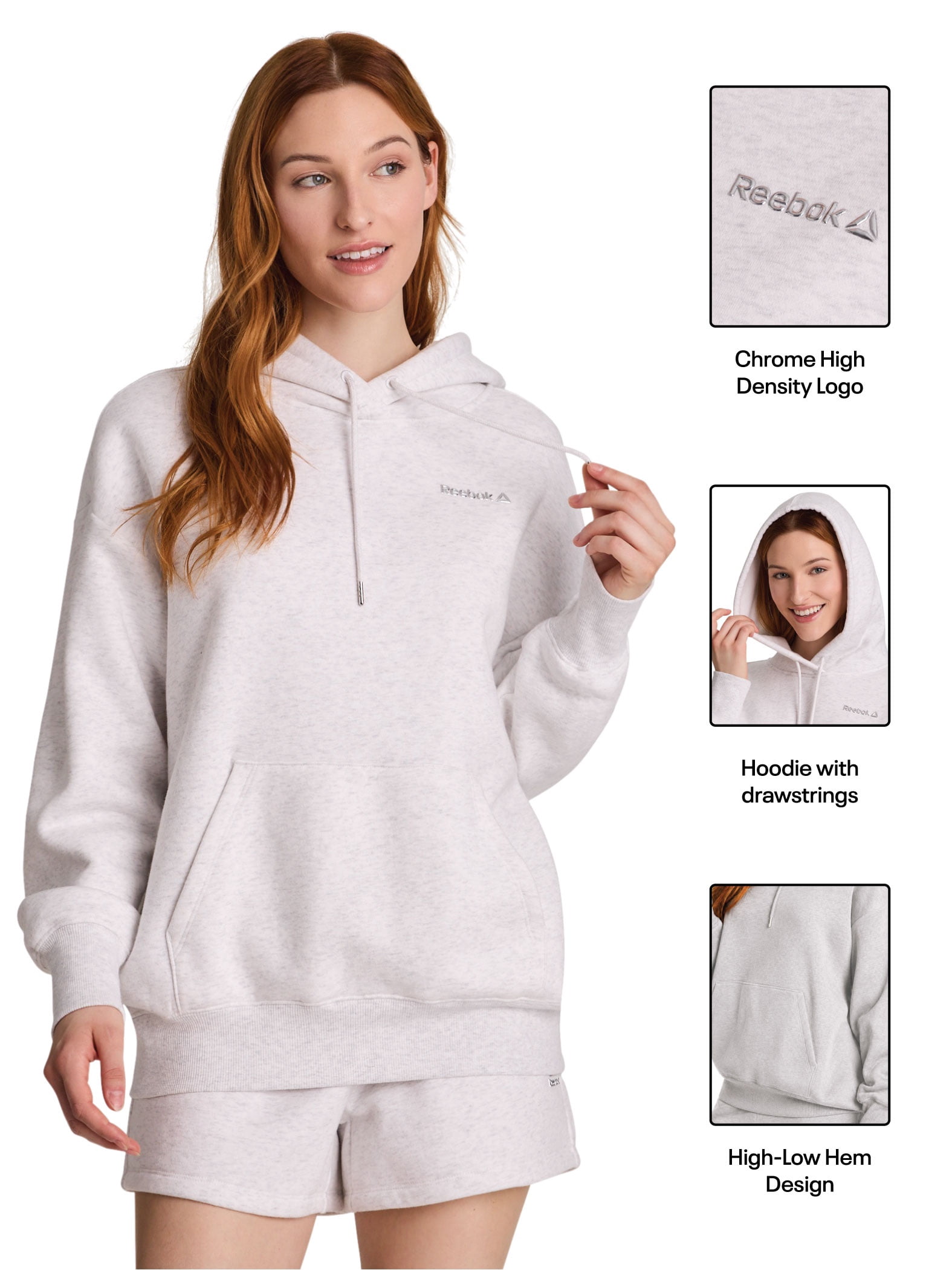 Reebok Women's and Women's Plus Game Day Fleece Oversize Hoodie, Sizes XS-4X