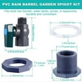 thumbnail image 5 of leaveforme Rain Barrel Valve Long Lasting Simple Installation PVC 3/4 inch Anti-cracking Spigot Kit with Bulkhead Fitting Adapter for Aquariums, 5 of 7