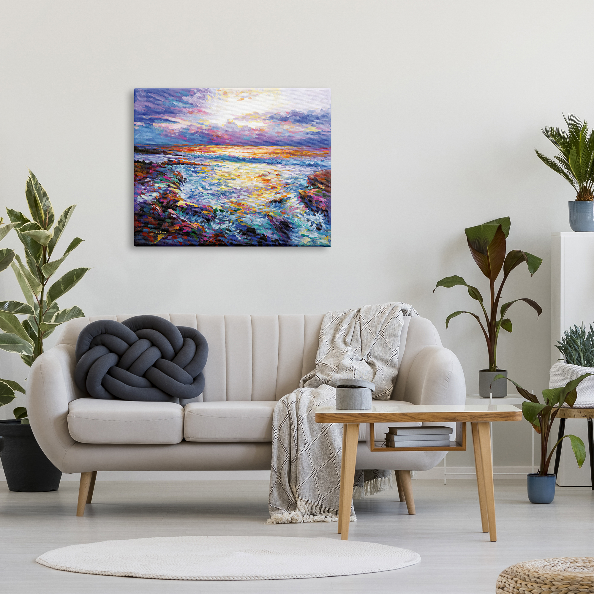 Stupell Industries Abstract Contemplation by the Sea Nature Painting Gallery Wrapped Canvas Art Print Wall Art, 40 x 30