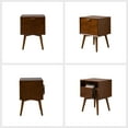 thumbnail image 5 of Modern End Table Charging Station Hidden 2 Drawers Wooden Table Set of 2 Living Room, Walnut, 5 of 7