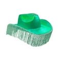 thumbnail image 6 of Segolike Cowboy Hat Western Cowgirl Hat Sparkly Glitter Photo Props Dazzling Color Holographic Rave Hat Tassel Decor for Bridal Beach Role, 6 of 8