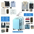 thumbnail image 3 of Hard Shell Suitcase Set of 3, Lightweight Suitcase, Durable, Blue and Pink, Customs Lock, 3 of 5