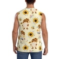 thumbnail image 4 of Lsque Watercolor Bee Honey Honeycomb Bee Print Men's Cotton Blend Sleeveless Muscle Shirts (S-3XL)- Moisture Wicking, Odor Protection, UPF 30+,Large, 4 of 8