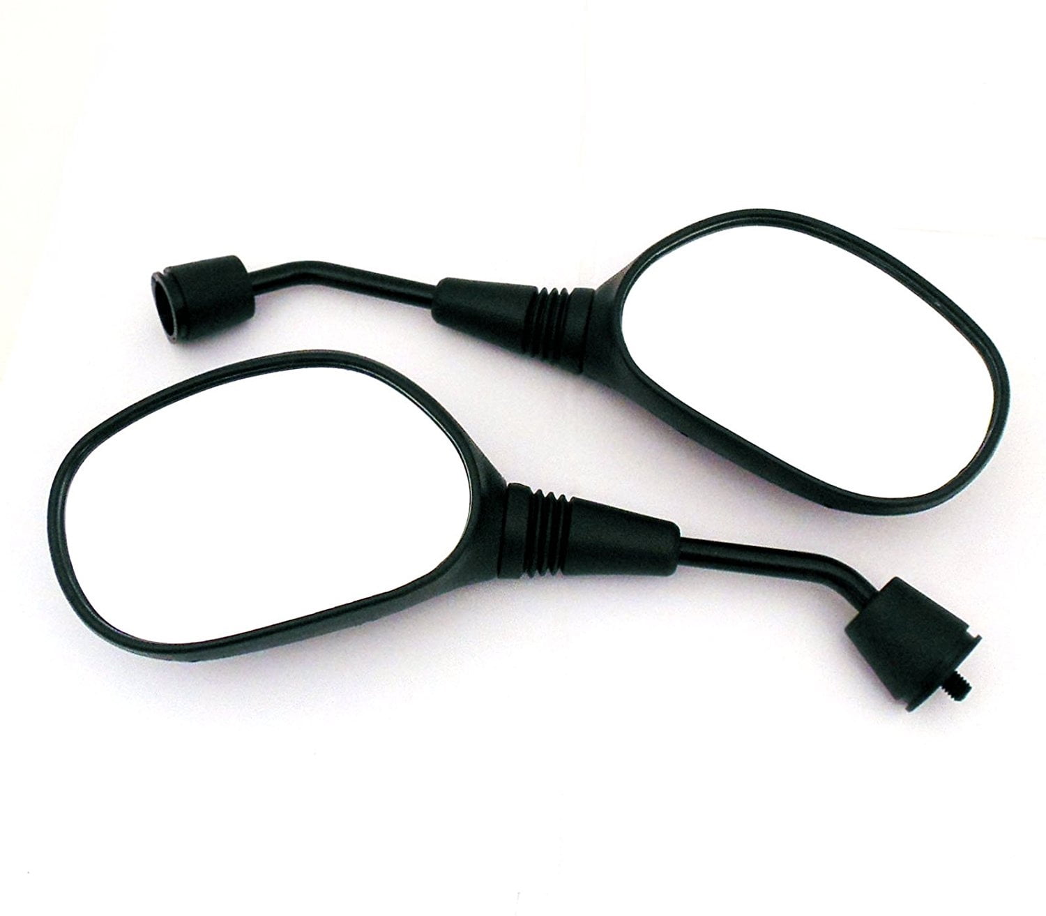 Universal Fit Adjustable Mirror Set - 8mm RH/RH Thread - Flat Black - Motorcycle Scooter (4235)