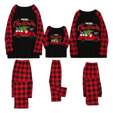 

Matching Family Christmas Pajamas Red Deer Plaid Xmas Holiday Sleepwear PJs Set