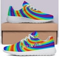 thumbnail image 6 of Unisex Fashion Rainbow Shoes, LGBT Sneakers for Men Women, Lightweight Breathable Running Walking Shoes White Size 11.5, 6 of 7