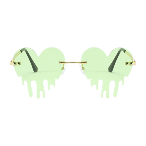 1pc de sol de moda en corazón para hombres, mujeres, tonos verde Colcomx gafas de sol para adultos