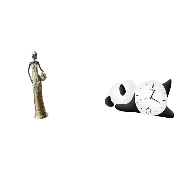 Estatua vintage de mujer tribal con forma de panda, adorno de mesa, figura decorativa moderna y adorable para escritorio, armario, dormitorio, sala de
