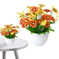 thumbnail image 2 of Meiiso 21 Head Chrysanthemum Artificial Pot E (Chrysanthemum Pot, Artificial Potted Plant), Artificial Mums Flowers for Outdoors, 21 Bundles Plastic Flowers for Patio Porch Spring Summer Decor, 2 of 9