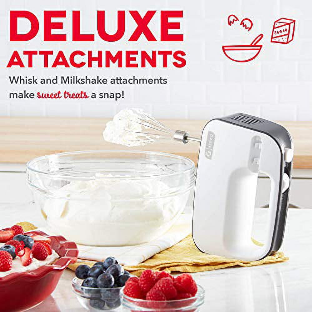  Dash SmartStore™ Compact Hand Mixer Electric for Whipping +  Mixing Cookies, Brownies, Cakes, Dough, Batters, Meringues & More, 3 Speed  - Grey: Home & Kitchen